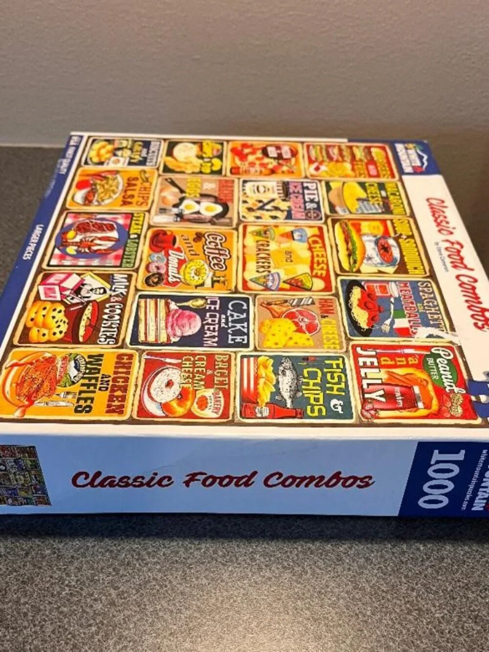 White Mountain Classic Food Combos Puzzle 1000 Large Piece Complete + Poster